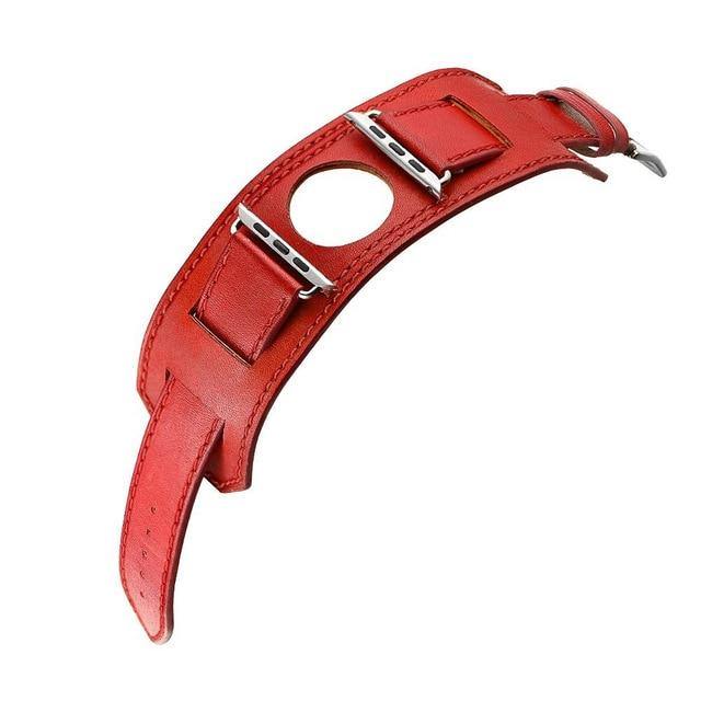Genuine leather Cuff Bracelet strap for apple watch series 5/4/3/2/1 44mm 40mm - Montret
