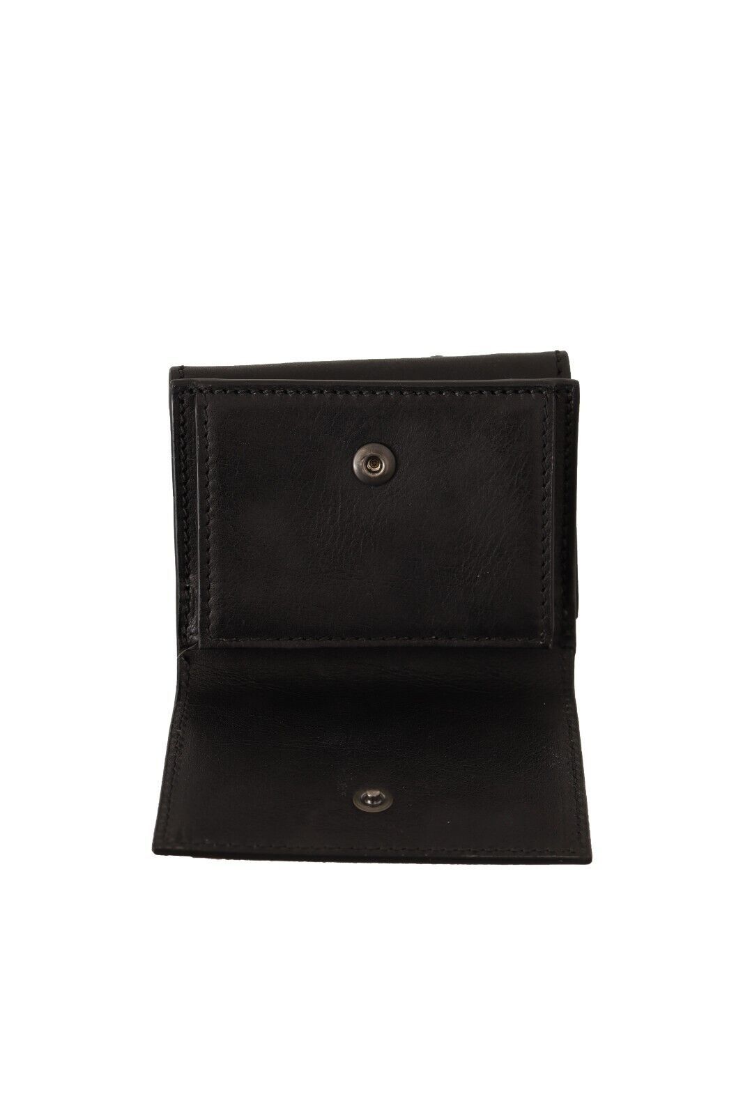 Dolce & Gabbana Black Leather Trifold Purse Belt Strap Multi Kit Wallet