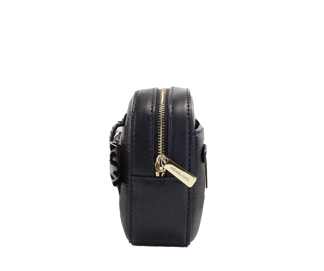 Michael Kors Jet Set Small Black Pebbled Leather East West Zip Belt Bag