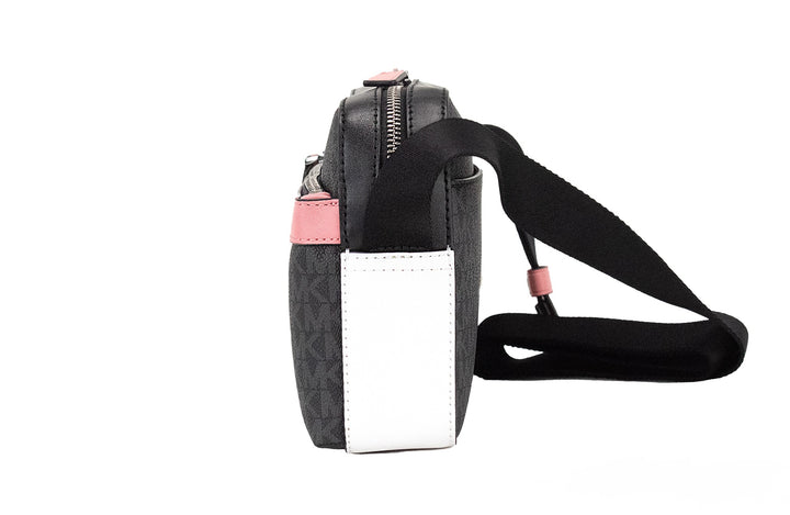 Michael Kors Cooper Small Black Pink Signature PVC Utility Crossbody Bag