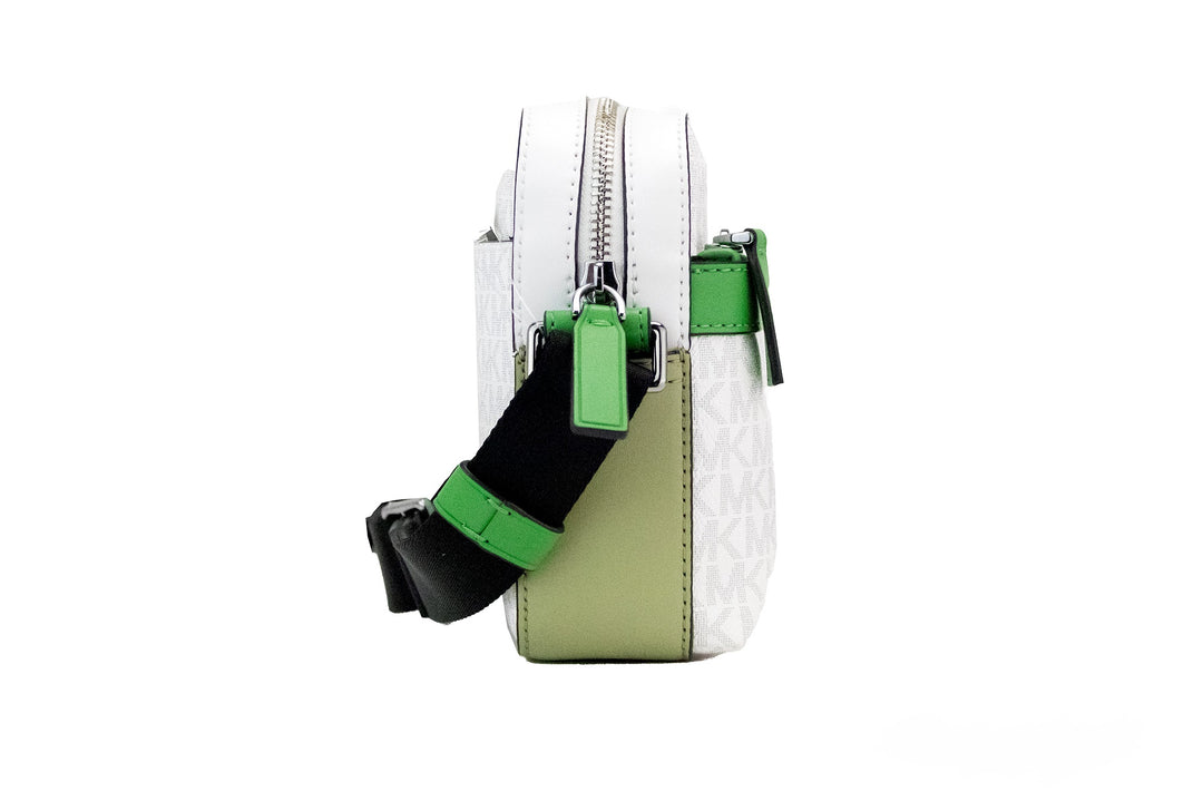 Michael Kors Cooper Small Bright White Palm Signature PVC Utility Crossbody Bag