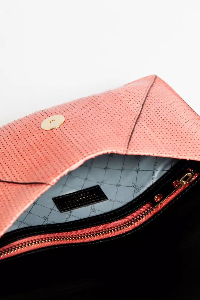 Trussardi Pink Leather Clutch Bag