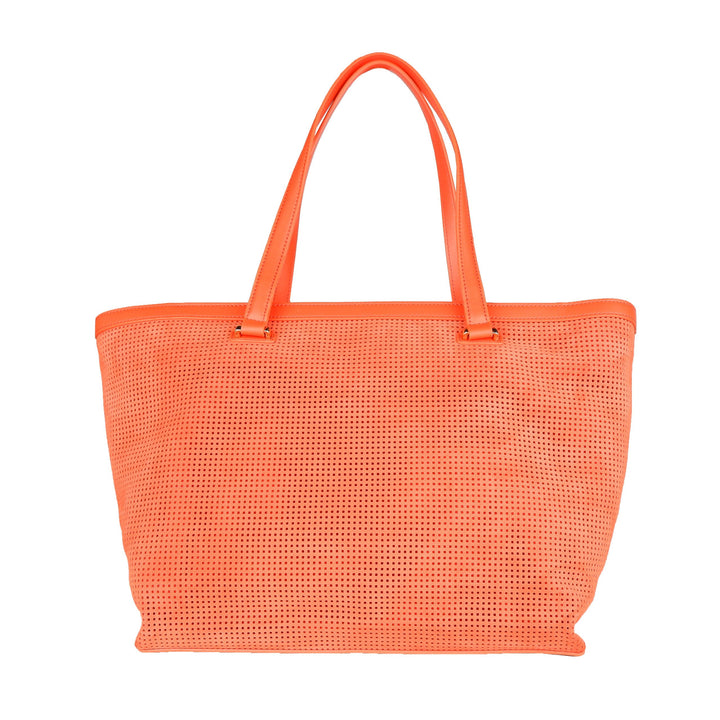 Cavalli Class Elegant Dark Orange Leather Handbag
