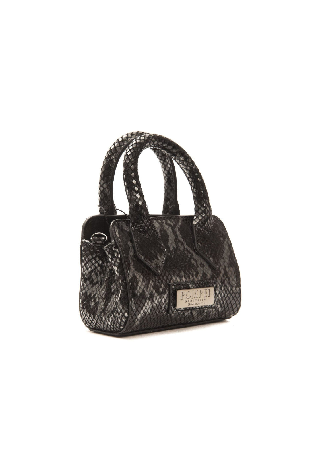 Pompei Donatella Gray Leather Mini Handbag