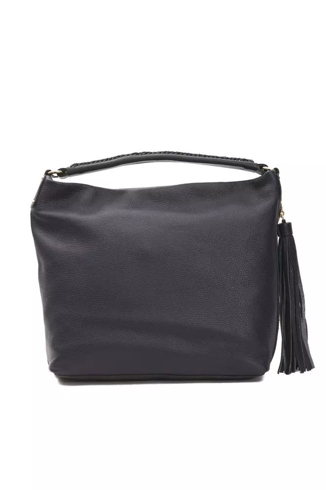 Pompei Donatella Elegant Gray Leather Shoulder Bag