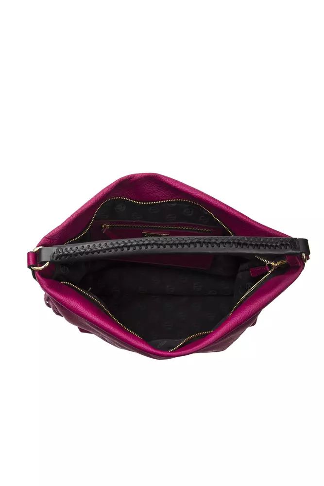 Pompei Donatella Elegant Burgundy Leather Shoulder Bag