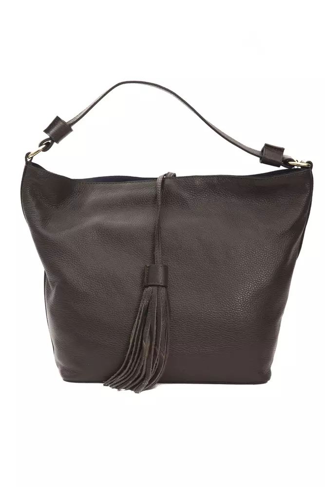 Pompei Donatella Elegant Leather Shoulder Bag in Brown