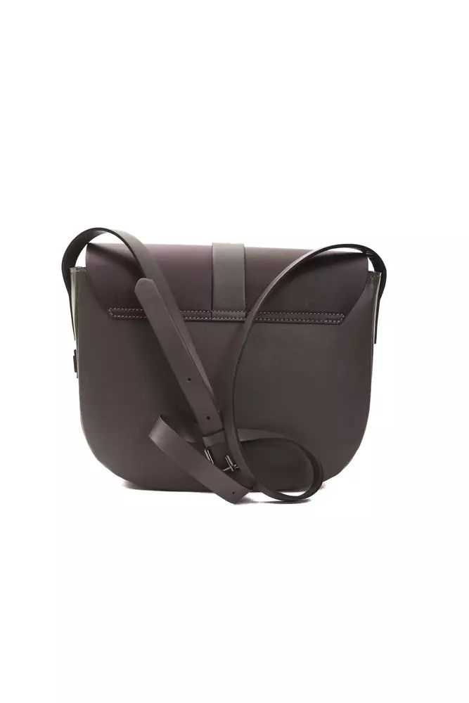 Pompei Donatella Elegant Burgundy Leather Crossbody Bag